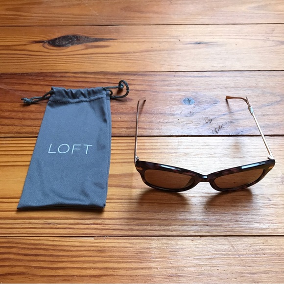 Loft Brown Tortoiseshell Gold Sunglasses, NWT, 6” - Picture 2 of 14